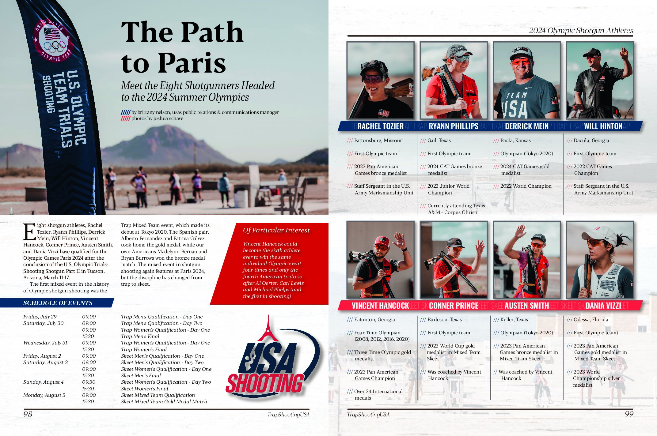 8 Olympic Athletes - USA Shooting - Paris