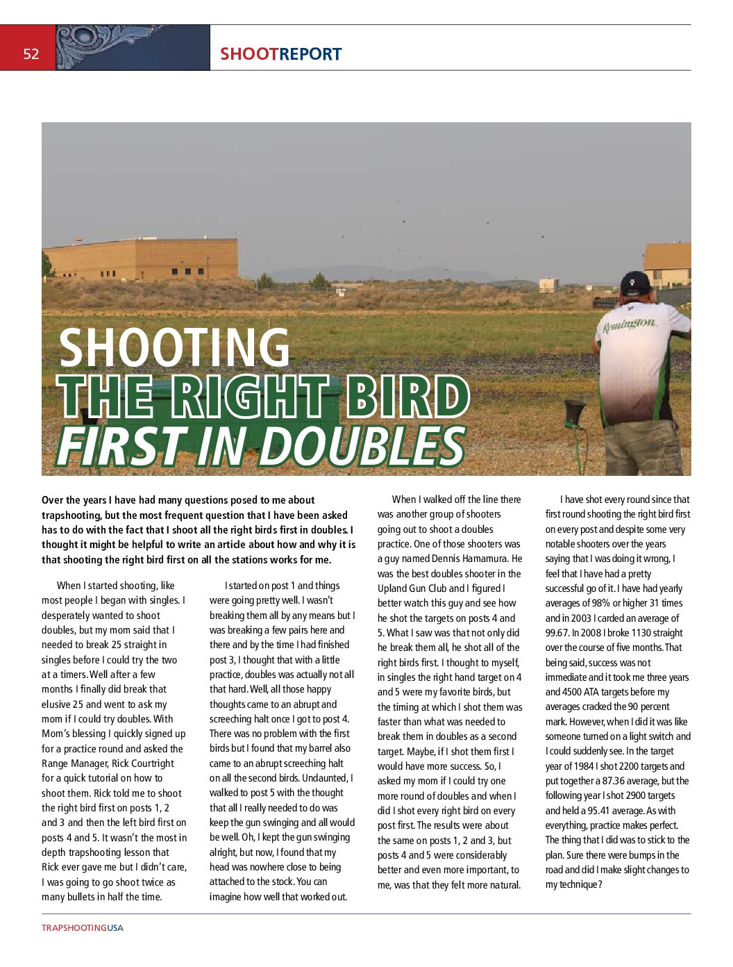 Right Bird First - Trapshooting Doubles