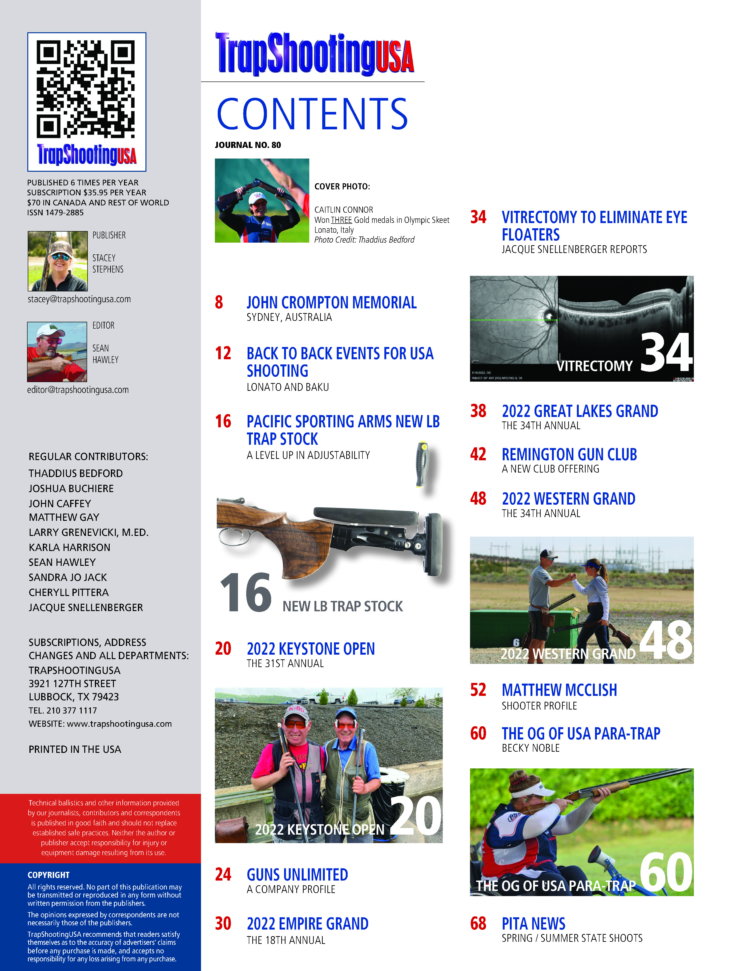 TrapShootingUSA July August 2022 Table of Contents