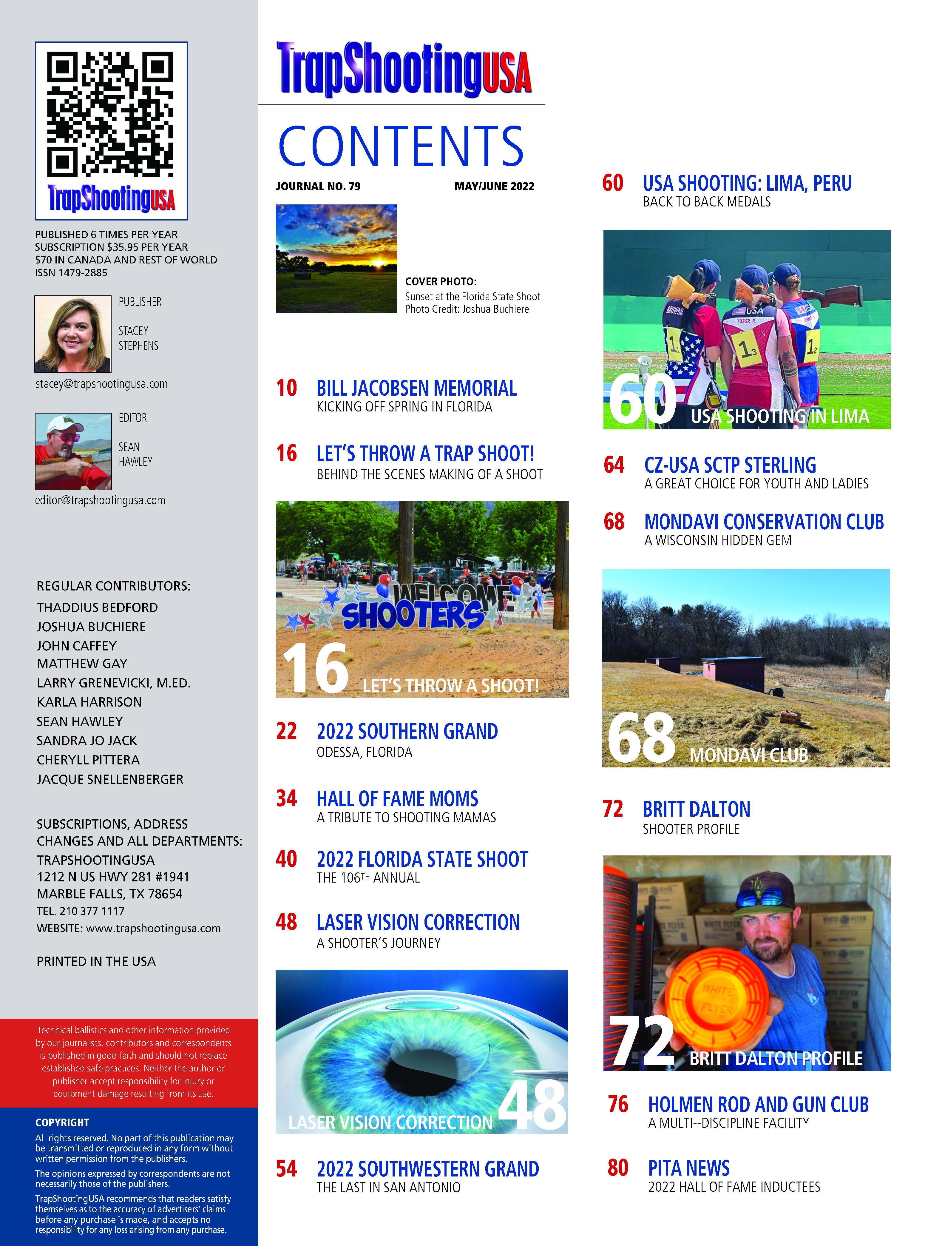 TrapShootingUSA May June 2022 Table of Contents